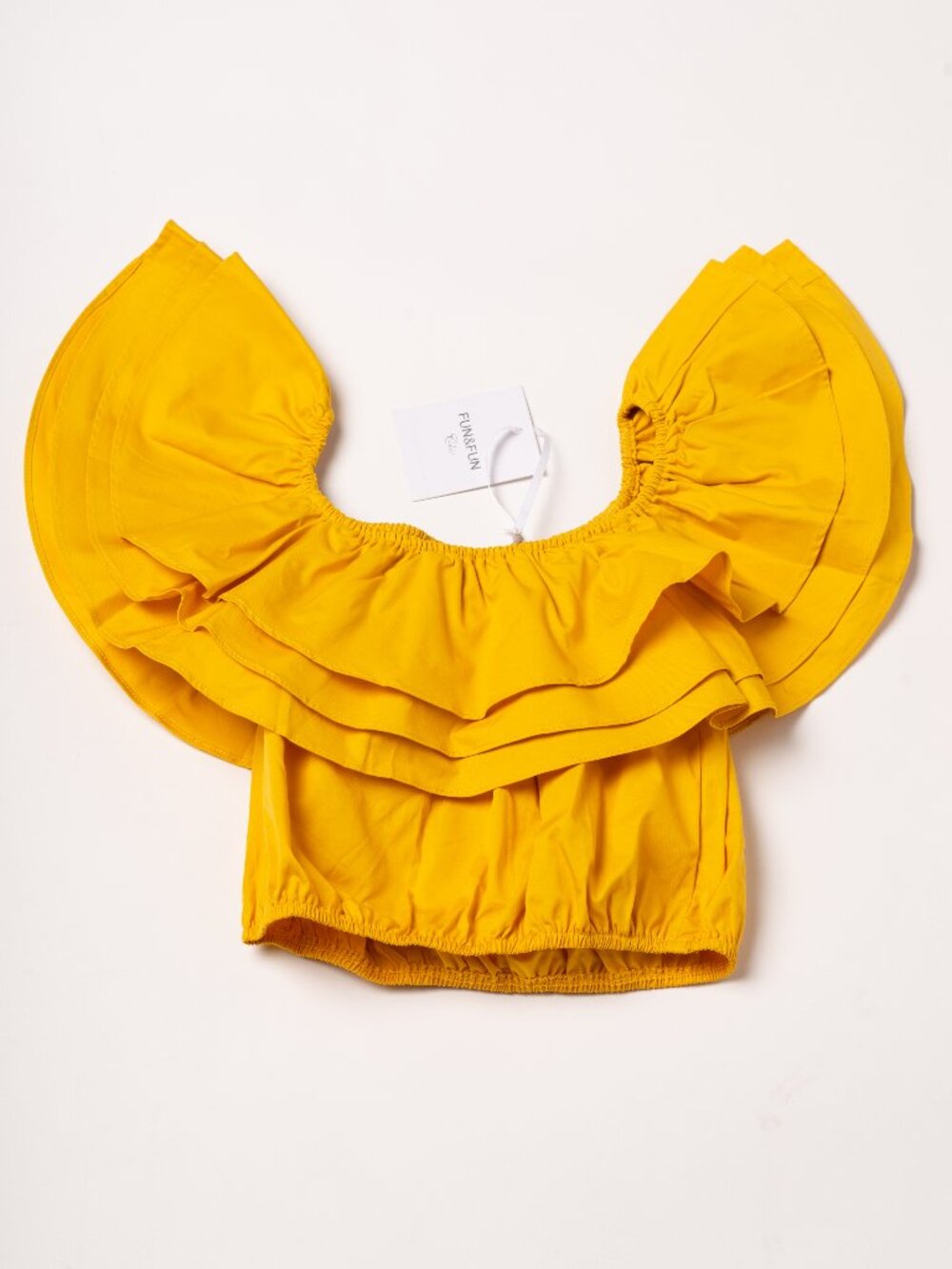 Fun & Fun Chic Yellow Girls Ruffle Cotton Blouse Size 10 New With Tags NWT